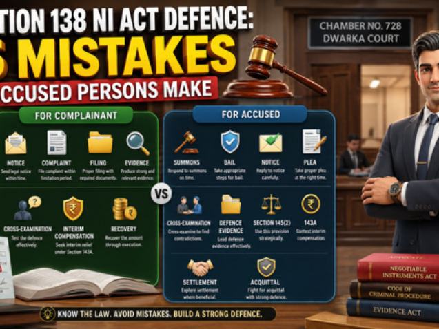 Section 138 NI Act Defence and cheque bounce lawyer in Dwarka Court