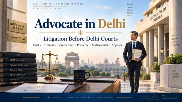 Advocate in Delhi for civil, criminal, bail, commercial and court litigation