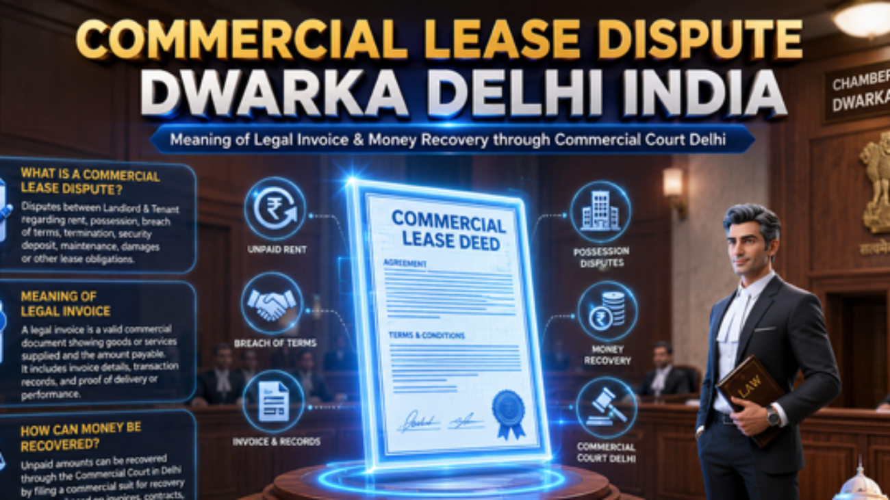 Commercial lease dispute Dwarka and money recovery through Commercial Court Delhi