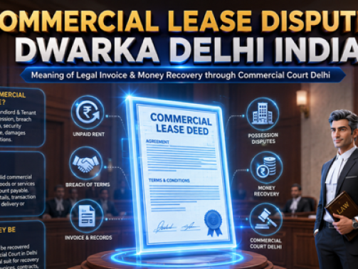 Commercial lease dispute Dwarka and money recovery through Commercial Court Delhi