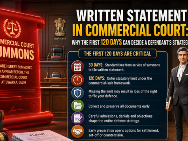Written Statement in Commercial Court – 30-day and 120-day timeline for defendants in Dwarka Court